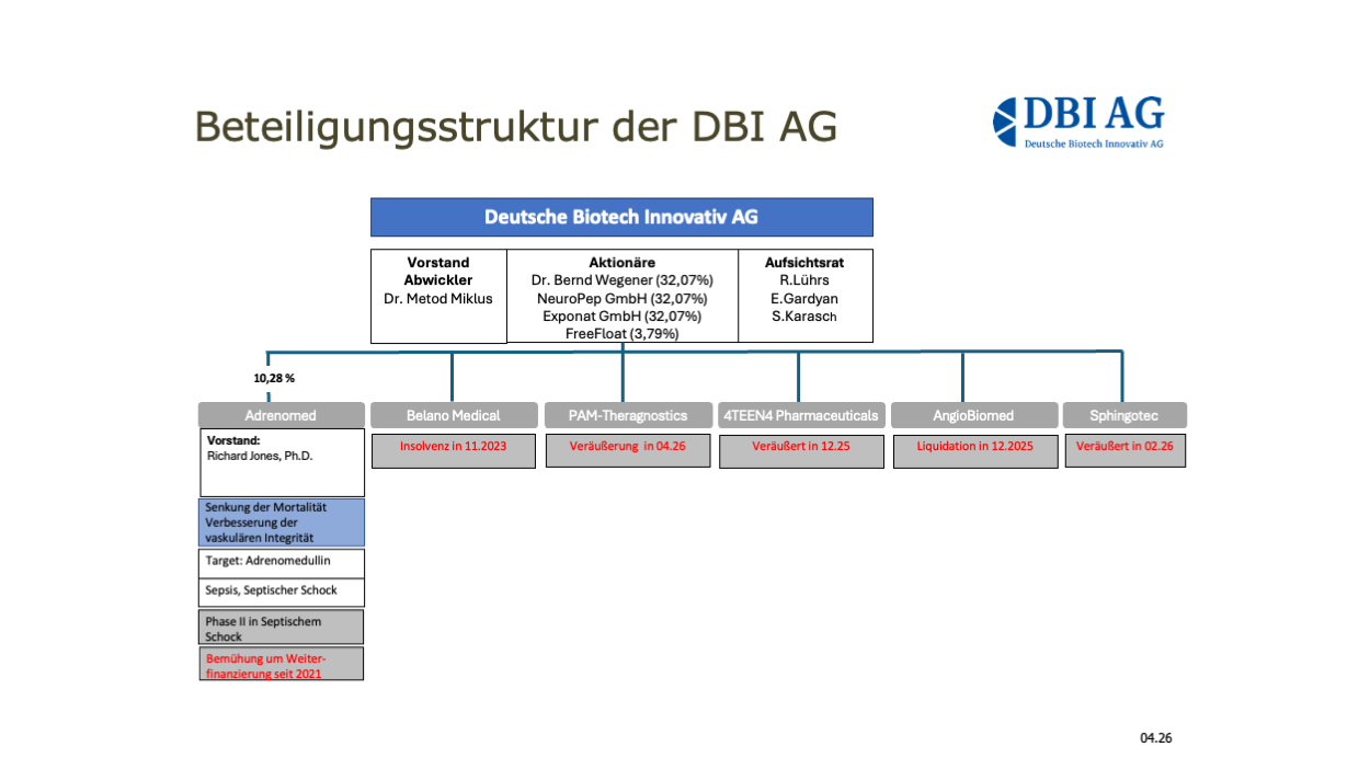 Beteiligungsstruktur der DBI AG