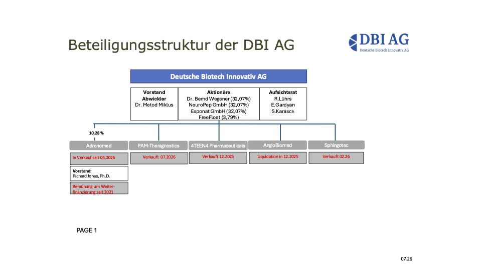 Beteiligungsstruktur der DBI AG
